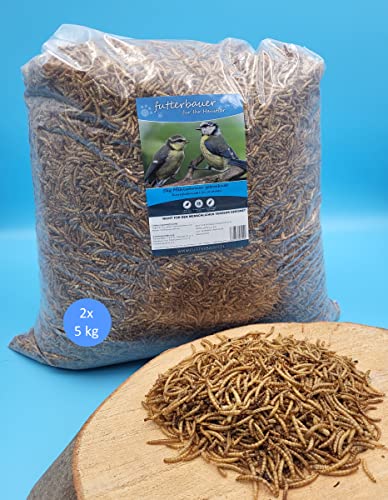 Futterbauer 10kg Soldatenfliegenlarven getrocknet, Premium Vogelfutter, Fischfutter, Futter für Reptilien und Nager, Proteinreiches Naturfutter wie Mehlwürmer von Futterbauer