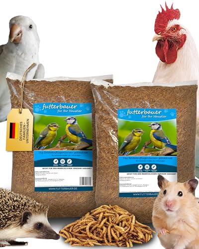 Futterbauer 2 x 1kg Soldatenfliegenlarven getrocknet, Premium Vogelfutter, Fischfutter, Futter für Reptilien und Nager, Proteinreiches Naturfutter wie Mehlwürmer von Futterbauer