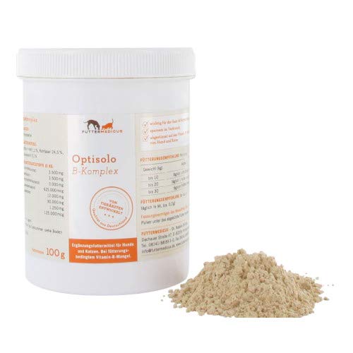 Futtermedicus Optisolo B-Komplex-Pulver | 100 g | Ergänzungsfuttermittel für Hunde und Katzen | Zur Unterstützung des normalen Wohlbefindens | Hochkonzentriertes Vitamin B von Futtermedicus