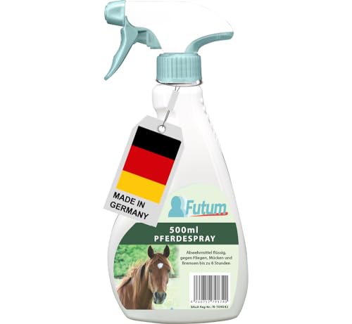 Futum Pferde Spray 500ml | Made in Germany |Insektenschutz für Pferde | Fliegenspray | Mücken | Bremsen Mittel von Futum