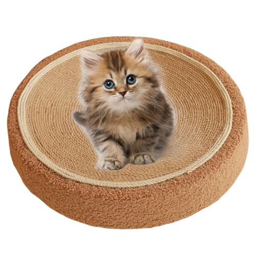 Fuuxtci Rundes Kratzbrett, Kratzpappe Für Katzen, Ovale Kratzmatte Katze Spielzeug Kratzmöbel Sisal, Kratzbrett Rund Aus Qualitäts-Sisal, Kratzbretter Katze von Fuuxtci