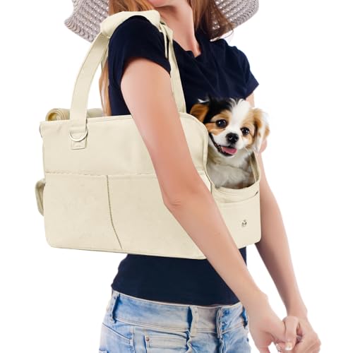 Hundetragetaschen für kleine Hunde, Hundetragetasche für kleine Hunde, weiche Seiten, Fluggesellschaftszugelassen, Hundetragetasche mit sechs Taschen, Oxford-Baumwolltasche für Welpen, Kätzchen von Fuxopo