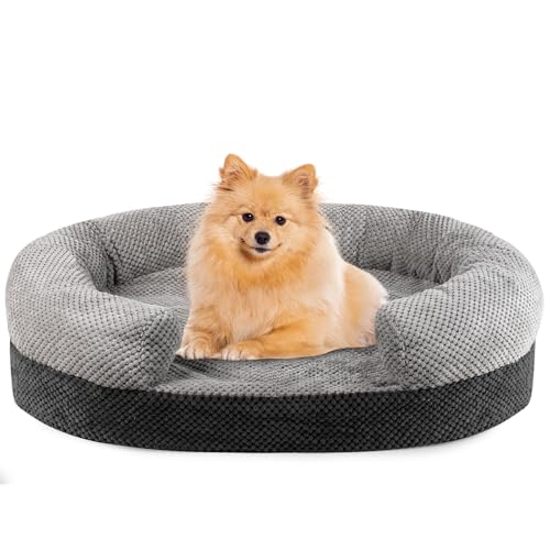 FuzzFables Medium Wasserdichtes Orthopädisches Hundebett 71 * 51CM, Waschbare Memory Foam Hundebetten, Beruhigendes Haustierbett mit rutschfestem Bezug, Weiche Kopf- und Nackenstütze Schlafsofa von FuzzFables