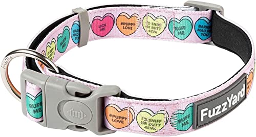 FuzzYard Candy Hearts Hundehalsband, Größe L, bequemes Neopren-Haustierhalsband für den täglichen Spaziergang und Training, ideale Passform für große Hunde von FuzzYard