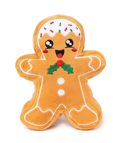 Fuzzyard Fred The Gingerbread Cookie Hundespielzeug, Weihnachtsplüsch, mit Quietscher, waschbar, klein von FuzzYard