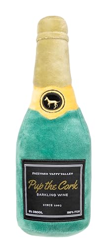 Fuzzyard Plush Bar Collection Lustiges Hundespielzeug mit Quietscher (Pup the Cork Sparkling Wine) von FuzzYard