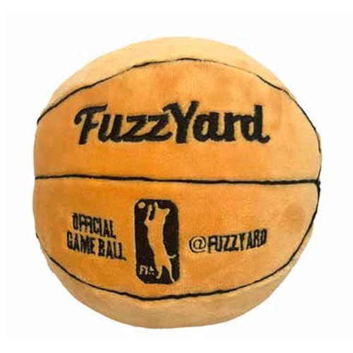 Fuzzyard Sportball Spielzeug für mittelgroße Hunderassen – weicher Plüsch-Indoor-Sportball mit Quietscher und maschinenwaschbar (Basketball) von FuzzYard