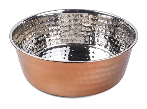 Fuzzl Premium Copper Dog Bowl 17cm - Medium Dog Bowl Eco-Friendly, Water Purifying, Non-Toxic Dog Bowls - Versatile Dog Water Bowl for Hydration, Feeding von Fuzzl