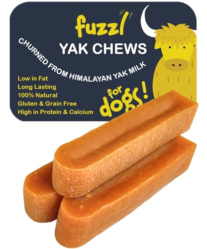 Fuzzl Premium Kaukäse für Hunde Yak Käse Hund 3er Pack 210g Kaukäse für Hunde Natürliche Hundeleckerlis mit Himalaya Yak Milch Hundefutter Natürliches Hundekauspielzeug Langlebige Hunde von Fuzzl