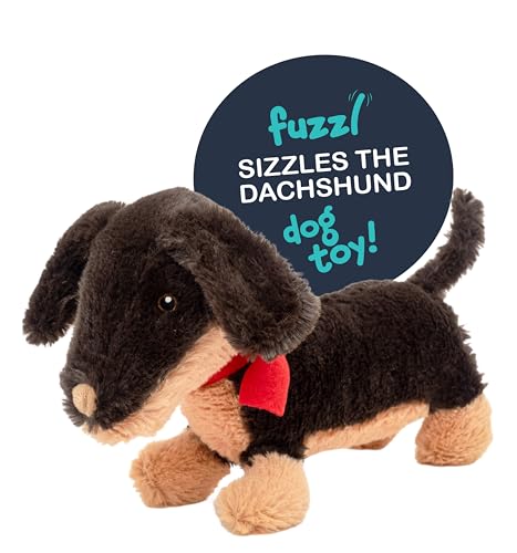 Fuzzl Sizzles the Dachshund Plüsch-Hundespielzeug und Welpenspielzeug - Interaktives Hundespielzeug mit Quietscher und langlebigen Nähten für kleine und große Hunde, quietschendes Hundespielzeug von Fuzzl