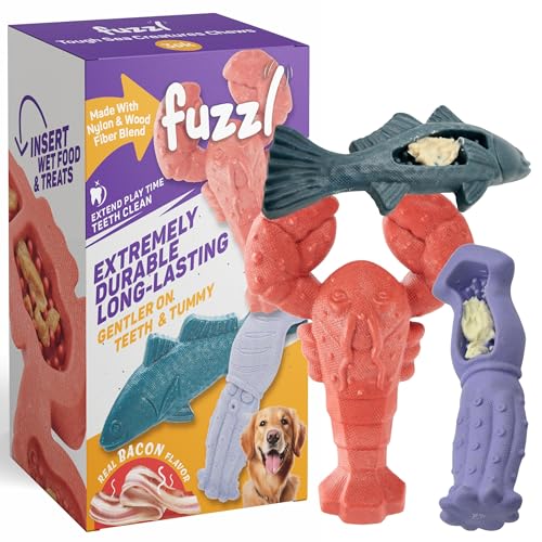 Fuzzl Tough Sea Creatures Kauspielzeug, 3 Stück von Fuzzl