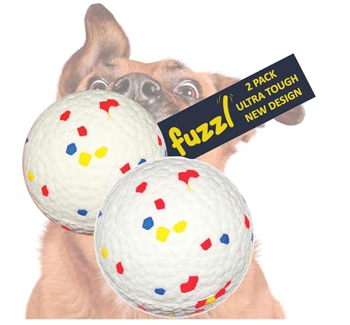 Fuzzl Ultra Tough Dog Balls 2 Pack Indestructible Dog Ball Interactive Dog Toys - ETPU Tough Dog Toys Super Tough Dog Toys Indestructible Training Alternative Tennis Balls for dogs von Fuzzl