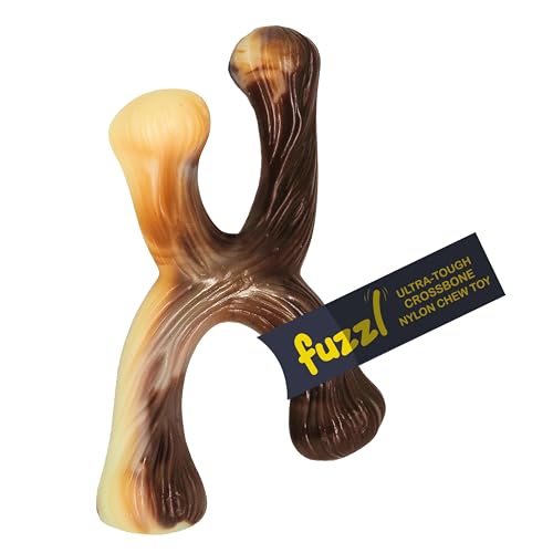 Fuzzl Ultra Tough Nylon Dog Chew Toy - Beef Flavour Crossbone Tough Dog Toys for Extreme Chewers - Dog Bone Long Lasting Dog Chew Toys for Aggressive Chewers Strong Dog Toy for Dogs Durable Puppy Toys von Fuzzl