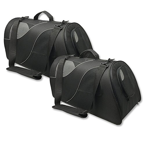 Fuzzy Buddy FB-SS-BL-2 Soft-Sided Pet Carrier for Small Dogs and Cats, Black, 2-Pack von Fuzzy Puppy Pet Products