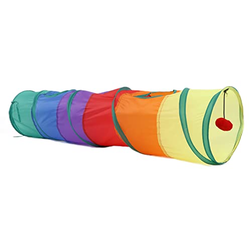 Fydun Pet Play Tunnel Zusammenklappbarer und Interaktiver Cat STunnel Ornamente mit Spielball für Indoor-Katzen für Familien von Fydun