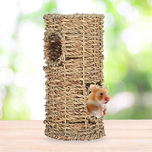 Fydun Sommer Atmungsaktiver Hamster Tunnel Gras Eichhörnchen Chinchilla Haustiernest Haus Zubehör von Fydun