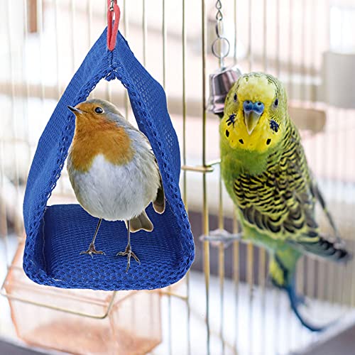 Fydun Sommer Atmungsaktives Mesh Haustier Vogel Papagei Hängematte Bett Hamster Haus Käfig Ornamente (Blue) von Fydun