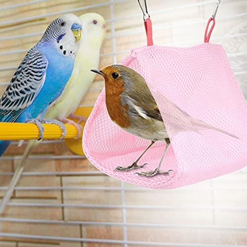 Fydun Sommer Atmungsaktives Mesh Haustier Vogel Papagei Hängematte Bett Hamster Haus Käfig Ornamente (Rosa) von Fydun