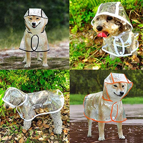 Wasserdichter Haustier-Regenmantel, Tragbarer Haustier-Regenmantel, Atmungsaktiver, Leichter Hunde-Regenponcho (White #78) von Fydun