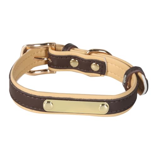 Hundehalsband, personalisierbar, Hundehalsband aus Leder, personalisierbar, mit gravierbarem Namensschild für Hunde von 14 bis 18 Zoll (groß) von Fyearfly