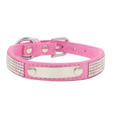 Hundehalsband, personalisierbar, aus Leder, mit gravierbarem Namensschild, personalisierbares Hundehalsband für Hunde von 11,5 - 15 Zoll (mittelgroßer Hund) von Fyearfly