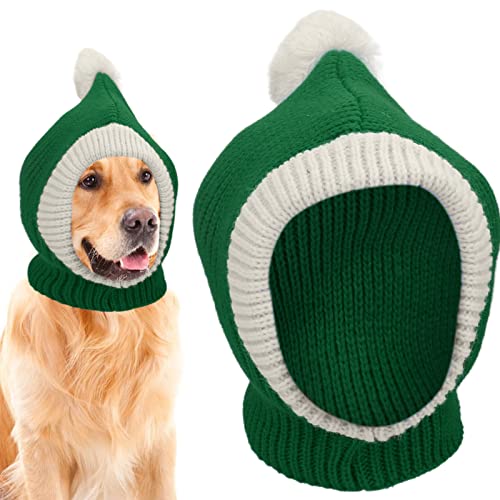 Weihnachts-Haustiermütze, Hunde-Wintermütze, Rote Haustier-Weihnachts-Winter-warme Strickmütze für Kleine und Mittelgroße Hunde, Welpen, Katzen (L) von Fyearfly