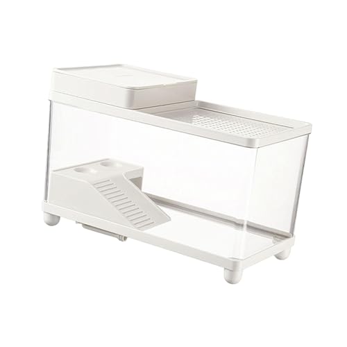 FytStycale Aquarium für Schildkröten, transparentes Terrarium mit Plattform und Entwässerung, Weiß FytStycale Aquarium für Schildkröten, transparentes Terrarium mit Plattform und Entwässerung, Weiß von FytStycale
