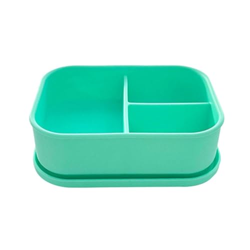 Fzzuzdlap Silikon-Lunchbox, Lebensmittelqualität, mikrowellengeeignet, 3 Fächer, Lunch-Bento-Box, Büro, Studenten, Küchengeschirr, einfach zu bedienen von Fzzuzdlap