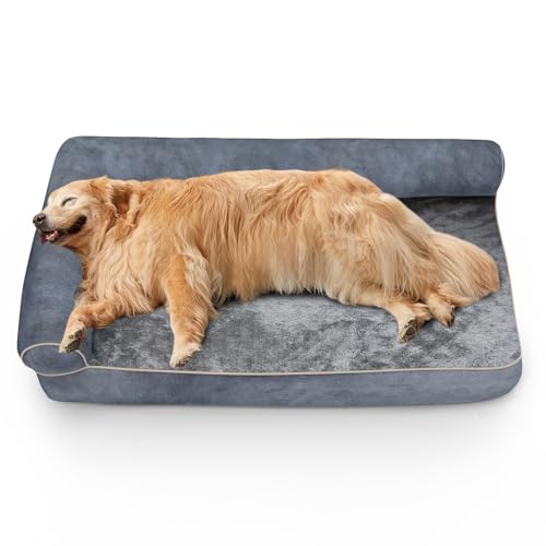 G TALECO GEAR Hundebett Grosse Hunde,100 * 80CM Graues Orthopädisches Hundebett,rutschfeste Hundebett Waschbar,Luxus-Komfort-Hundebetten,Geeignet Für Große Hunde von G TALECO GEAR