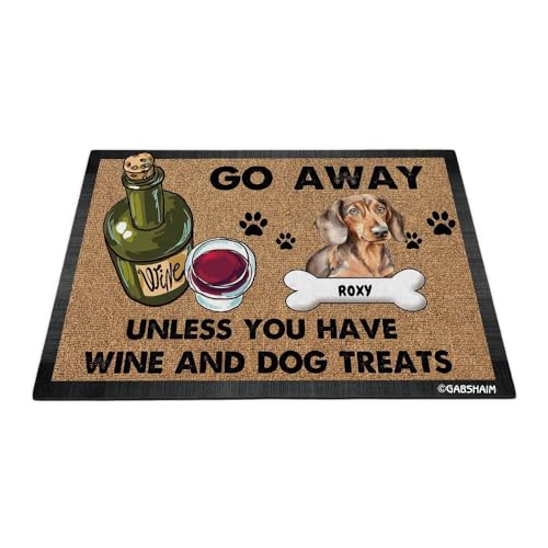 GABSHAIM Fußmatte mit lustigem Dackel, Motiv: Hund, Welcome-Dekor, Fußmatte "Go Away Unless You Have Treats", Bodenmatte für Eingangstür, 69,8 x 45 cm, Stil 2 von GABSHAIM