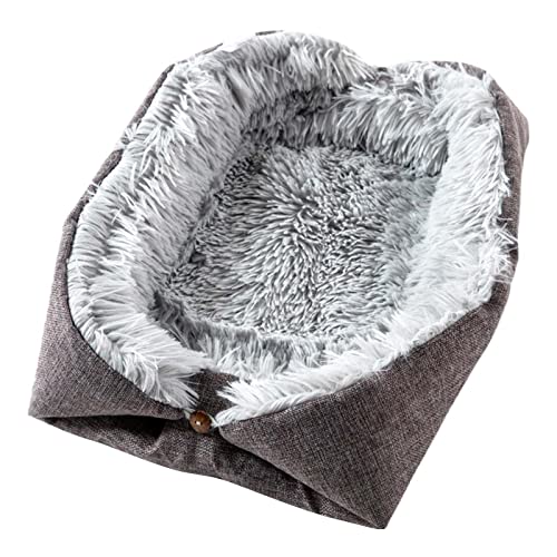 Maschinenwaschbares -Hundebett, beruhigendes Hunde- und Katzenbett, weiches und Flauschiges Kuschelkissen für Haustiere, selbstwärmende Welpenbetten Gel Kopfkissen 40 80 Testsieger (Grey, One Size) von GADXE