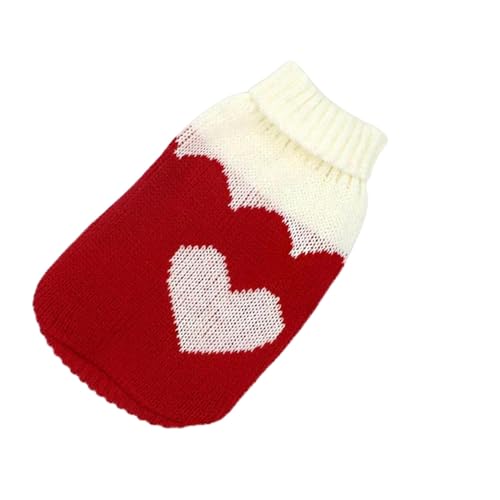 GAGALU Jersey de Perros Ropa De Perro De Invierno Ropa De Suéter De Navidad Cálido Ropa De Mascota-Corazón Rojo-L von GAGALU