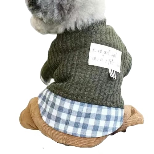 GAGALU Winterkleidung für Hunde und Hunde, vierbeinig, Herbst und Winter, mit Baumwolle gepolstert, Teddy ist dicker, grün, Größe L von GAGALU