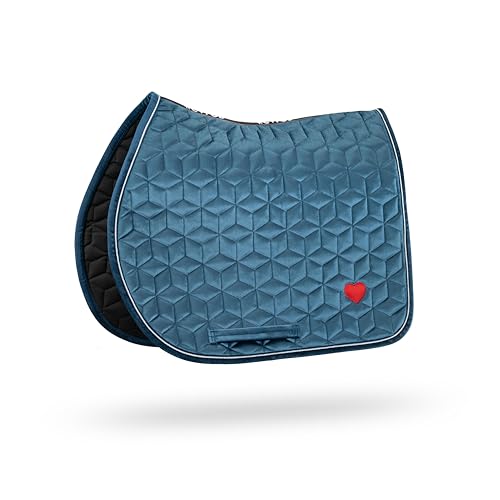 GALOP WEAR Schabracke Velvet Herz WB VS Warmblut Vielseitigkeit (Blau-Marineblau) von GALOP WEAR