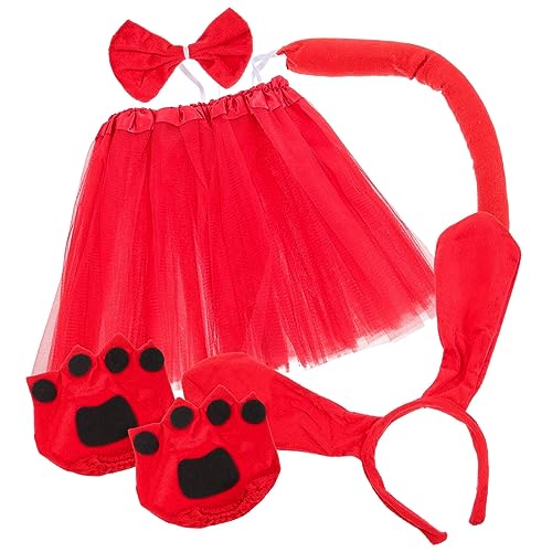 GALPADA 1 Satz Dackel Stirnband Dalmatiner Nase Mesh Rock Set Cosplay-versorgung Hundekostüm Cosplay-welpenkostüme Hunde-Tutu-Rock Hundekostüm Fliege Der Hund Kopfbedeckung Stoff von GALPADA