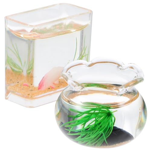GALPADA 2 Stück Mini Glass Koi Tank Aussehen Klein Zubehör Dekoration Winzig Panzerspielzeug Miniatur Fischglas Miniatur-Aquarium Puppenhaus Mini Fisch Miniaturen Fischglas-minivers GALPADA 2 Stück Mini Glass Koi Tank Aussehen Klein Zubehör Dekoration Winzig Panzerspielzeug Miniatur Fischglas Miniatur-Aquarium Puppenhaus Mini Fisch Miniaturen Fischglas-minivers von GALPADA