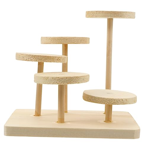 GALPADA Hamster Spielplatz Aus Holz Kletterständer Für Kleintiere Aktivitätsplattform Für Rennmäuse Und Hamster Zur Zahnpflege von GALPADA