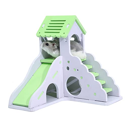 GALPADA Hölzernes Hamsterhaus mit Spielplatz Farbenfrohes Nest für Hamster und Kleine Nager Langlebiges Versteckspielzeug Sicher für Gemütliches Hellgrün GALPADA Hölzernes Hamsterhaus mit Spielplatz Farbenfrohes Nest für Hamster und Kleine Nager Langlebiges Versteckspielzeug Sicher für Gemütliches Hellgrün von GALPADA