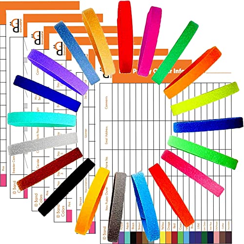 GAMUDA 20 Neugeborene Welpenhalsbänder – super weiche doppelte Samt-Welpenhalsbänder – verstellbare Streuhalsbänder für Welpen – verschiedene Farben & Identifikationshalsbänder (20 Stück – 6 Diagramm) von GAMUDA