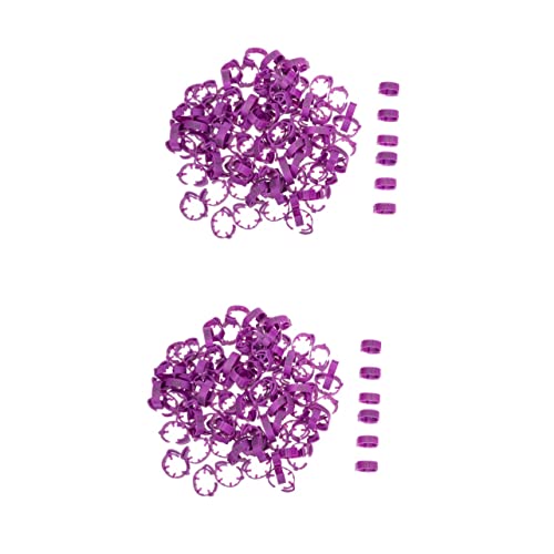 200 STK Hühnerbeinring Fußbänder Für Geflügel Brieftaubenbein Vogel Fußring Hühner Knöchelring Hähnchenkeulenbänder Nummerierte Fußringe Taubenrennen Taubenring Plastik Violett von GANAZONO