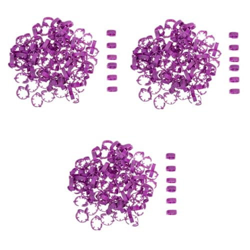 300 STK Hühnerbeinring Fußschlaufenband Brieftaubenfußring Hühnerschenkel Fußmarkierungsring Clips Zur Bestimmung Von Vögeln Petg Violett Taubenrennen Identifikationsband Plastik von GANAZONO