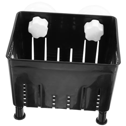 GANAZONO 1 Satz Aquarien-Isolationsbox Bausatz Fall Fischzucht Aquariumbecher Fischbrutkäfig Filter doppelsaugnapf saugnäpfe Betta-Aquarium mit Trennwand Schildkrötenzuchthalter Gummi Black von GANAZONO