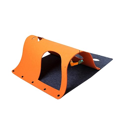 GANAZONO 1Stk Katzentunnel Katzen bettchen katzenbett Cat Exercise Toy Supply cat cave cat Motion Toy Spielzeugkatze Nest Wurf Plüsch Haustier Lebensraum Katzenspielbedarf Filzstoff Orange von GANAZONO