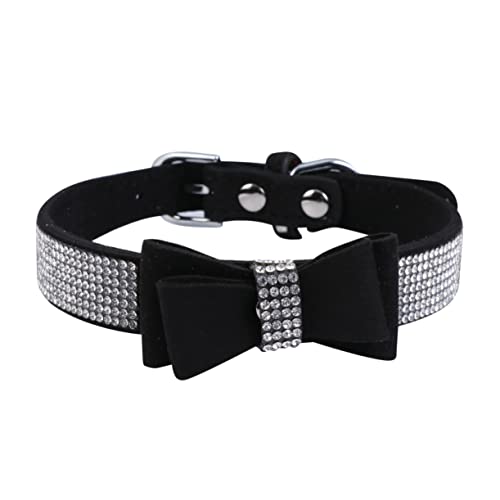 GANAZONO 1stk Hot Diamond Hundehalsband Air-Tag-Hund Hundekette Für Hunde Welpe Werfen Fliege Für Hunde Krawatten Katze Mit Glocke Kragen Kleines Hundehalsband Bögen Black von GANAZONO