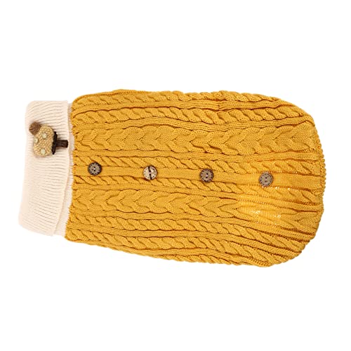 GANAZONO 1stk Kleidung Für Haustiere Welpenmantel Pullover Für Weihnachtshunde Gießen Hundemäntel Für Große Hunde Hundekleidung Vlies Kastrieren Großer Hundemantel Für Hunde Yellow Gestrick von GANAZONO