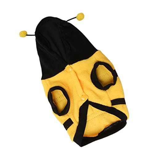 GANAZONO 1stk Verwandlungskostüm Für Haustiere Züchten Hunde-Halloween-Hoodie Haustier Lustige Kleidung Tasche Für Hundeleckereien Haustier-Honig-kostüm Hund Marienkäfer Kostüm Vlies Yellow von GANAZONO