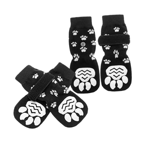 GANAZONO 2 Paare Anti-Rutsch-Hundesocken Schuhe für hundepfoten Dog Socks Dog Shoes hundeschuh Slipper-Socken Hundestiefel Abriebfeste Hundesocken kompakte Baumwollsocken Reine Baumwolle von GANAZONO