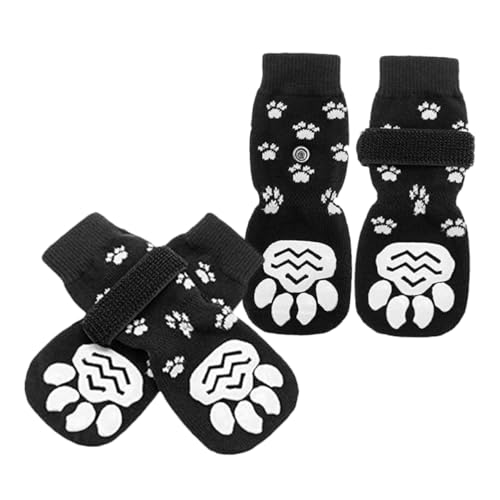 GANAZONO 2 Paare Anti-Rutsch-Hundesocken Slipper-Socken rutschfeste Hundesocken Schuhe für hundepfoten Dog Socks Atmungsaktive Socken für Haustiere kompakte Haustiersocken Reine Baumwolle von GANAZONO