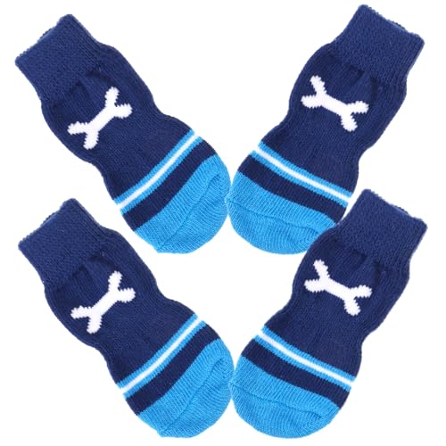 GANAZONO 2 Paare Haustier socken für Hunde Socken für Haustiere und Besitzer für kleine Hunde Beagle hundesocken Dog Socks Welpenbedarf Atmungsaktive Socken für Haustiere Baumwolle Navy von GANAZONO