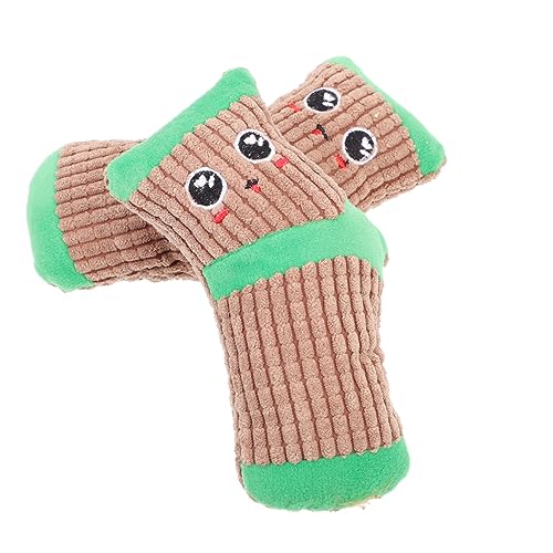 GANAZONO 2St Toys Children Toys Dog Toys cat Toys spielsachen für Katzen Plüsch quietschen Püppchen Kauer Welpe Haustierbedarf Katze Stofftier Beißpuppe für Haustier Coffee von GANAZONO